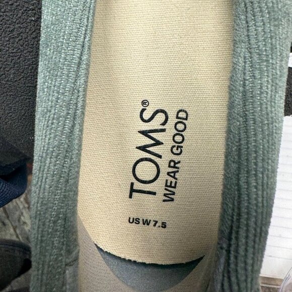 TOMS Bonsai Green Alpargata Midform Espadrille Textile Flats Women's Size 7.5 - Picture 6 of 8